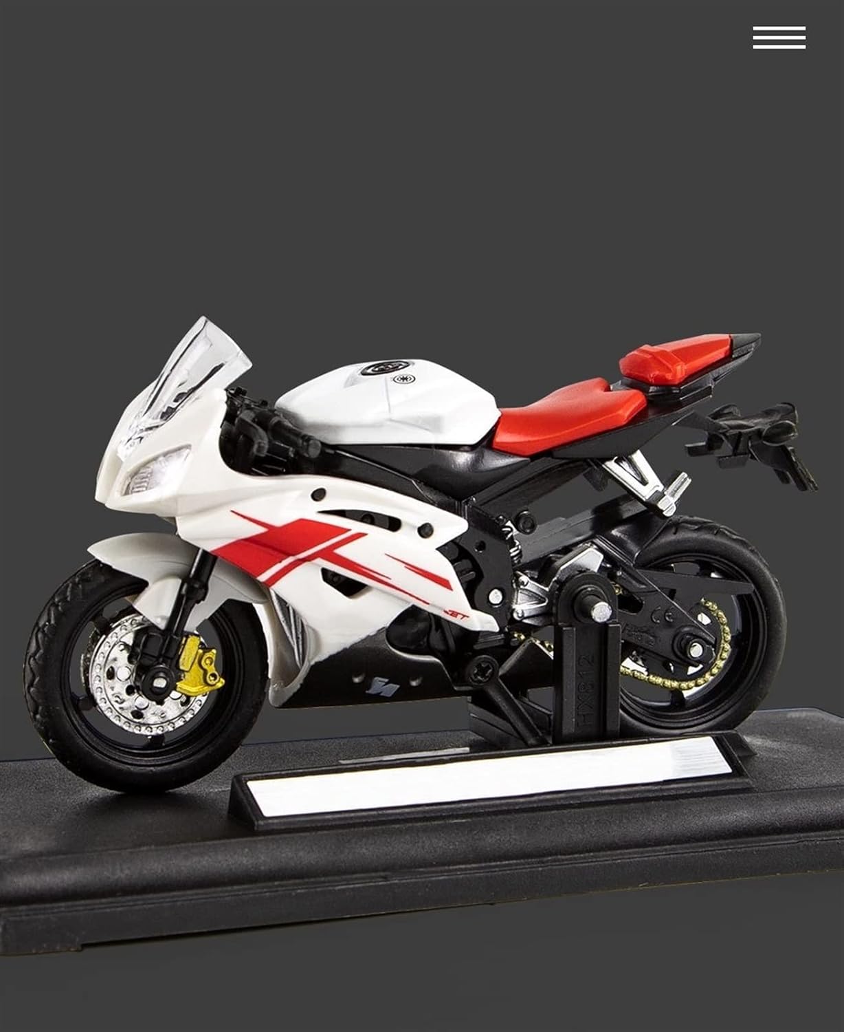 for Yamaha R6 1:18 Scale Alloy Scooter Sports Bike Statue Die Casting Kids Toy Motorcycle Racing Model Replica Collection Gifts for Boys Motorcycle Model(White)