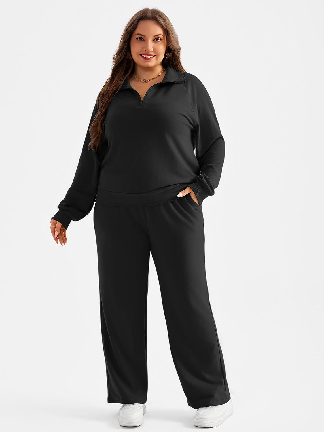 Chulianyouhuo Women Plus Size 2 Piece Outfit Matching Lounge Set Sweatsuits image 3