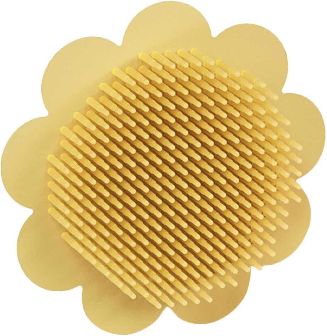 VICASKY Silicone Bathing Brush and Head Scrubber, Shower Body Cleaner Soft Bristles, Yellow Bath Tool for Gentle Skin Care