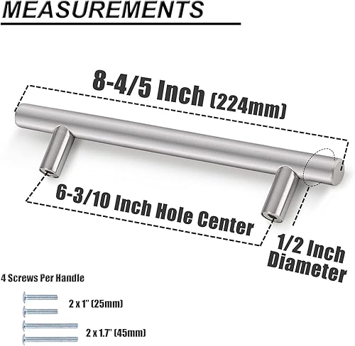 Miniatura 155 de Probrico - Paquete de 20 manijas planas negras modernas para cajones, manijas de cocina, armario europeo, tirador en T para tocador - Centros