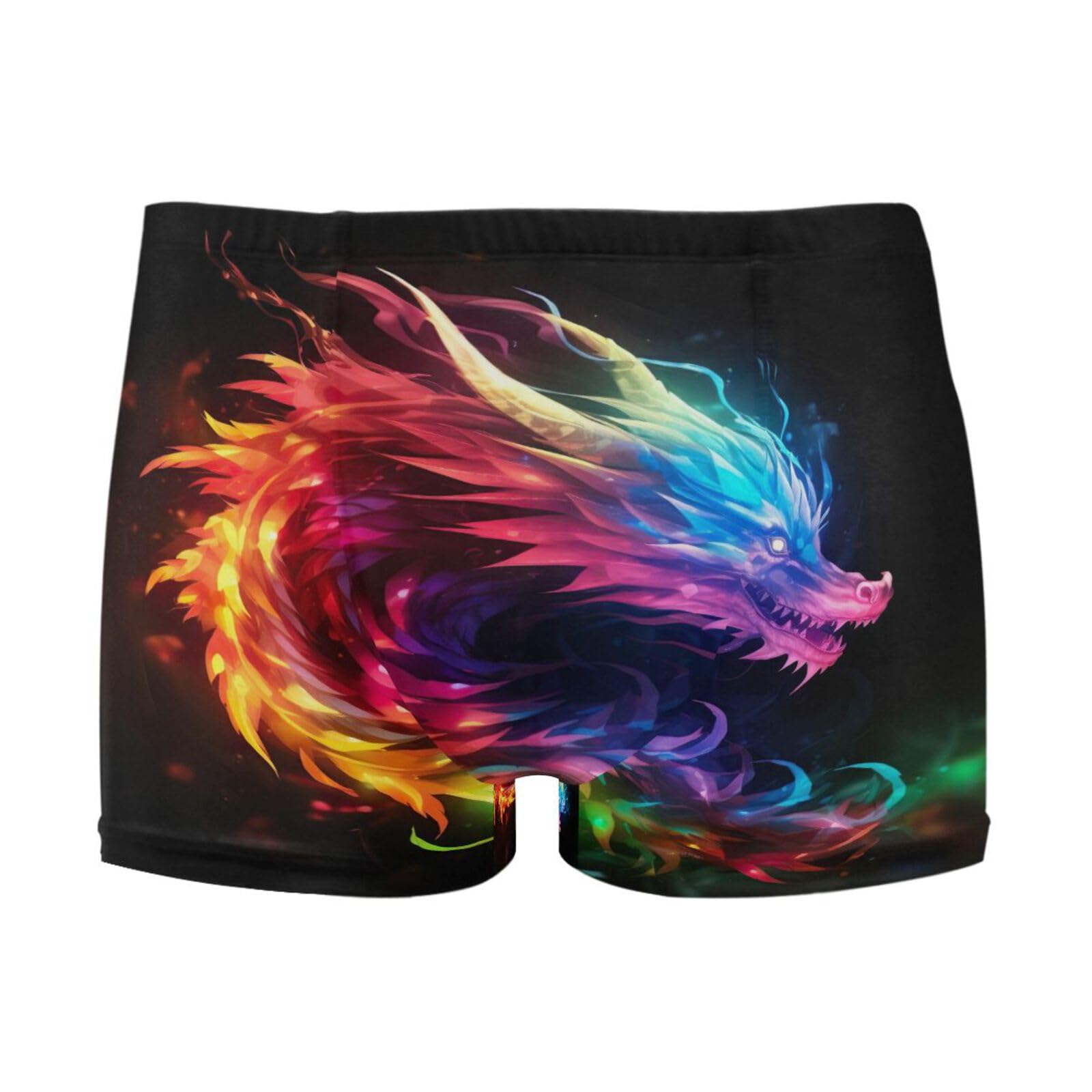 Mens Swimwear Color Flame Dragon Short Swim Trunks Square Leg Swimsuit Bathing Suits for Men L 202a0247
