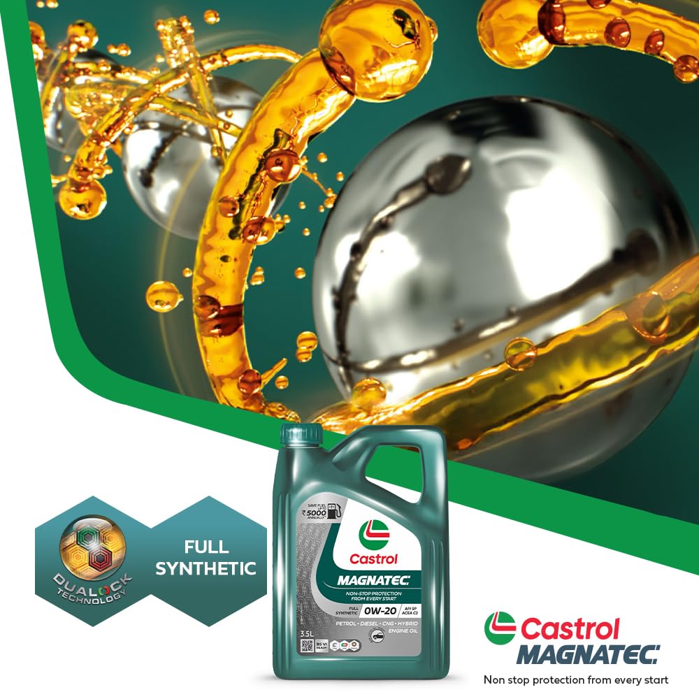 Castrol MAGNATEC STOP-START 0W-20 Full Synthetic Engine Oil for Petrol Cars 3.5L - Image 7 thumbnail