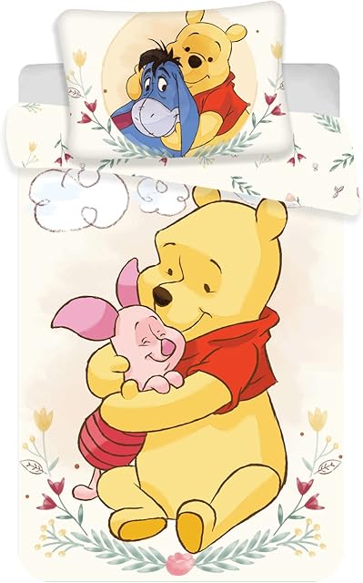 Winnie the Pooh, Baby Bed Duvet Cover Set, Cotton, 100 x 135 cm