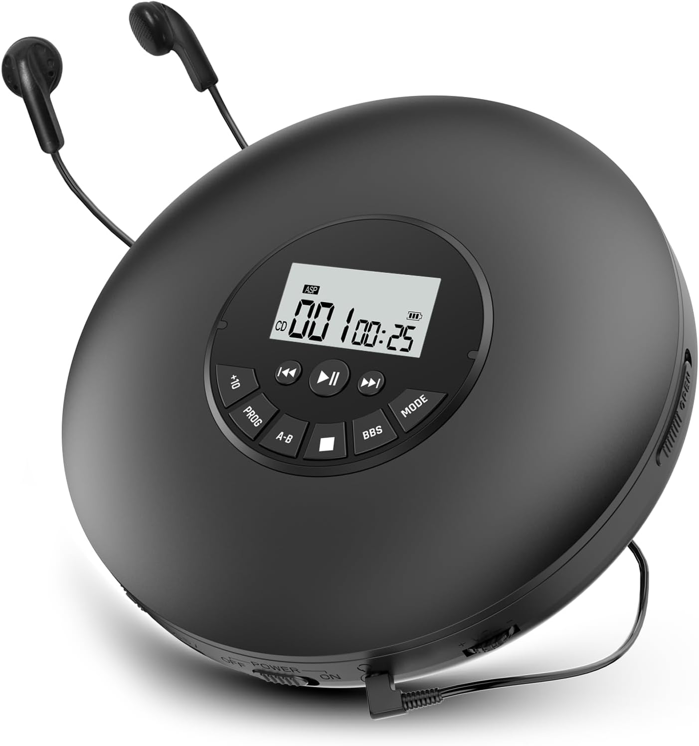 Arafuna Portable CD Player-Compact Discman CD Player-Personal Music Player with CD-R & CD-RW Playback Anti-Skip Protection, Programmable Tracks - Earphones Included