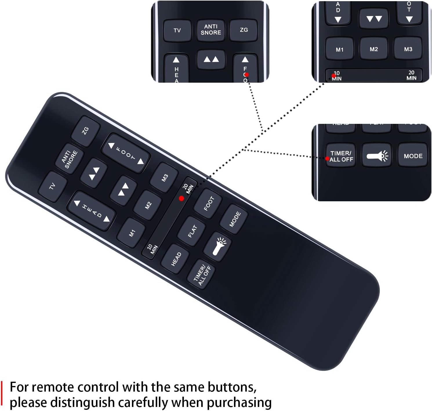 Condition photo showing New/Like New for replacement remote control fits richmat hjh55 adjustable bed