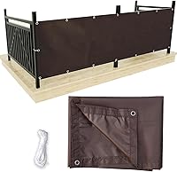 Vista 10 de Waterproof Fence Privacy Screen 3'3"x6'6" Polyester Balcony Sun Shade Cloth Outdoor Shade Sail Decorative Fences for Deck Patio Backyard Porch