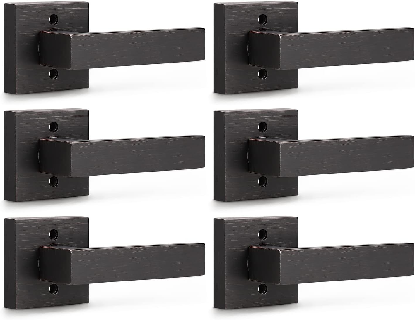 KNOBWELL 6 Pack Single Sided Heavy Duty Dummy Door Handle Door Leversets, Dummy Lever for Both Right/Left Handed Doors, Oil Rubbed Bronze Finish 0.93 lb One Lever