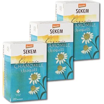 SEKEM Organic Herbal Tea Non-Caffeinated/Decaffeinated Black Tea Egyptian Origin Organic JAS Paper Tea Bags Chamomile 60 Bags 20 Bags x 3