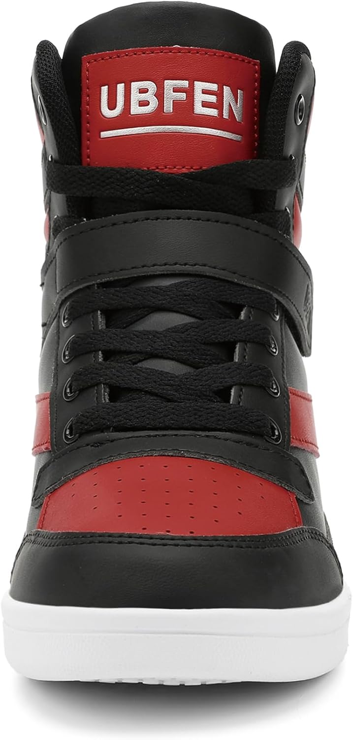 UBFEN Womens High Top Sneakers with Hidden Wedge Heel Ankle Support 2 Inch Height Increase 80s Retro Casual Boots - Image 5