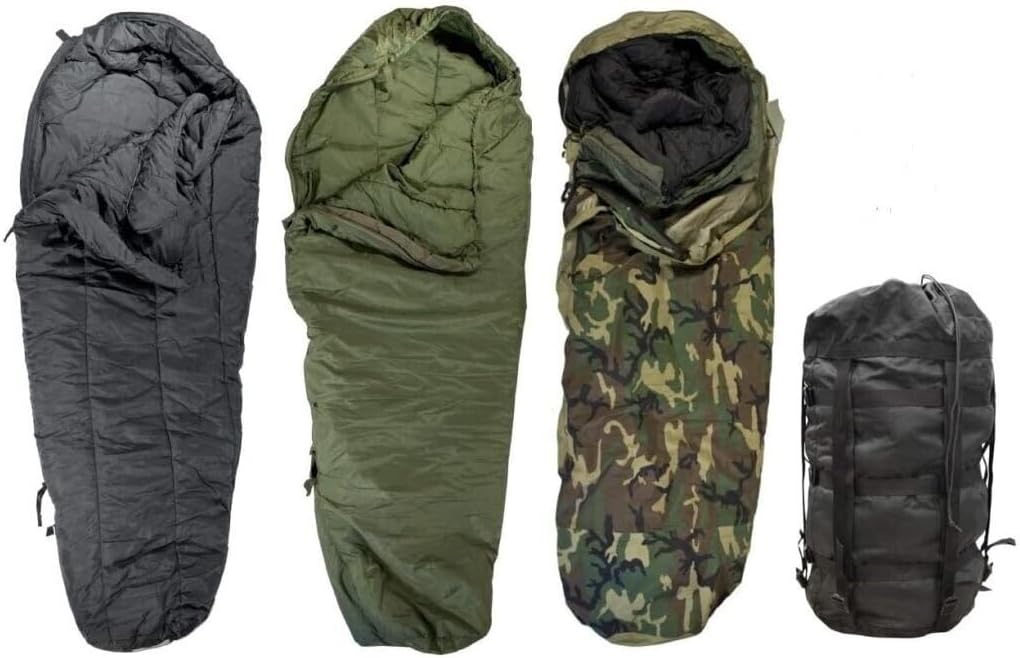 AMAZON US MILITARY ISSUE - ECWS WOODLAND MODULAR SLEEPING BAG SYSTEM 4 PIECES 71