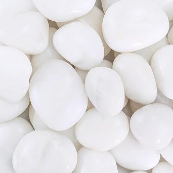 Large River Rocks for Landscaping, 40lbs White Pebbles for Indoor Plants, 2-3 Inch Decorative Rocks for Planters, High Polished Stones for Vase Filler Fish Tank Garden