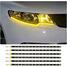 6PCS Car LED Strip Underbody Light, 12V Flexible High Brightness Vehicle Underglow Light, Automotive Interior & Exterior Decoration Lamp, Universal for SUV Motorhome Truck Yellow