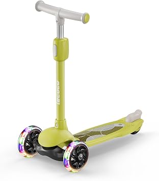 3 Wheel Toddler Scooter for Kids Ages 2-14 Years | Kick Scooter for Kids Adjustable Height 3 LED Light Wheels, Extra Wide Non-Slip Deck Kid Scooters for Boys and Girls