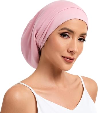 Mulberry Silk Bonnet for Sleeping Women Adjustable Hair Wrap for Sleep | Soft Night Cap, Slouchy Beanie Hat for Curly Hair