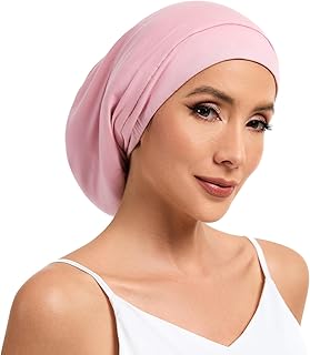 Mulberry Silk Bonnet for Sleeping Women, 100% Silk Lining Hair Wrap for Sleep, Adjustable Slouchy Beanie Hat