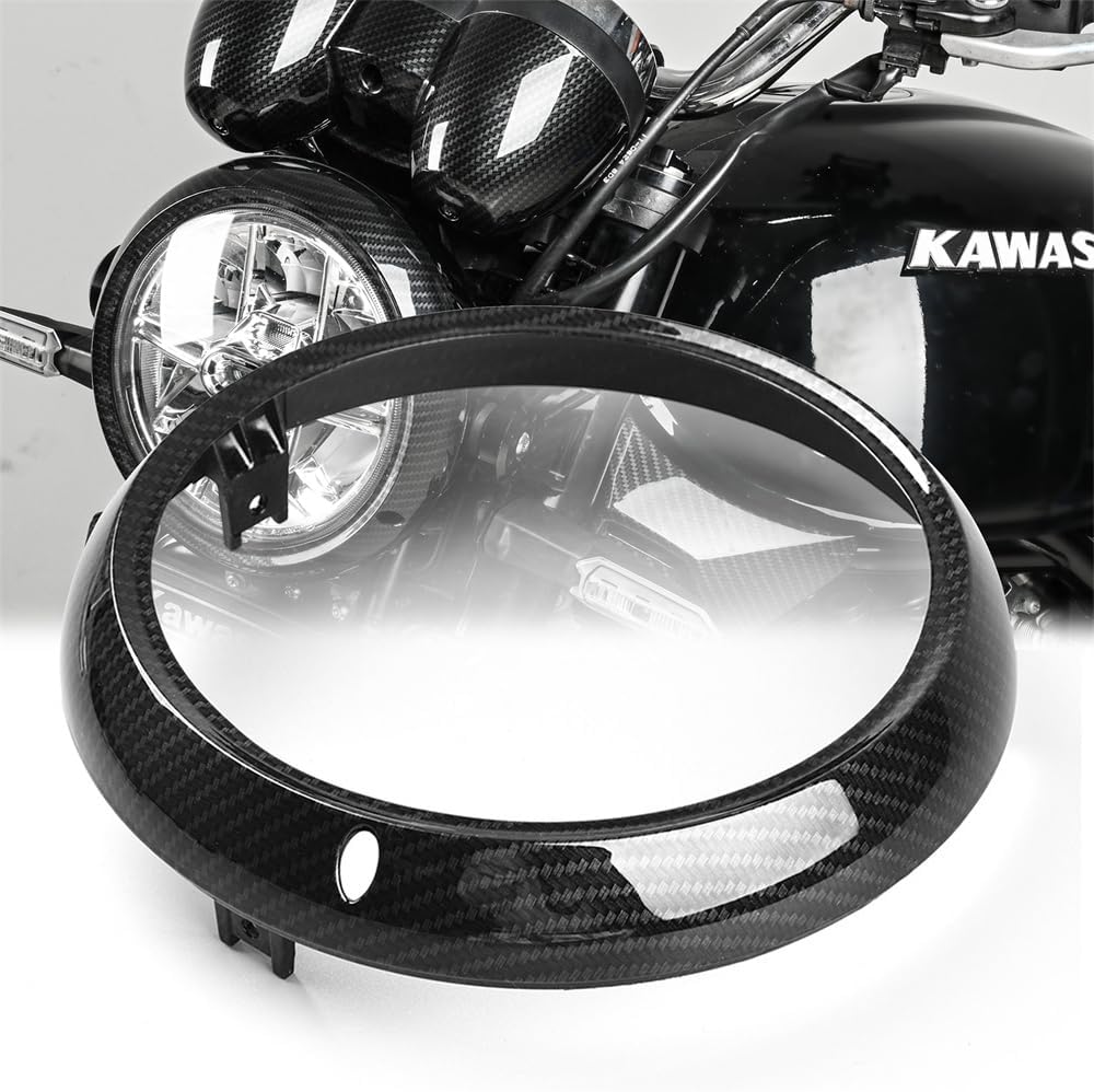 Fits for Kawasaki z900rs 2018-2024 Headlight Rim Plating W800 2020-2024 Headlamp rim fairing cover Z 900RS SE CAFE 2019 2021 2022 2023 Accessories (5D Carbon look)