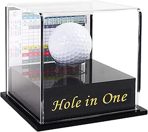 Golf Ball Display Case for Hole-in-One Ball with Scorecard Display