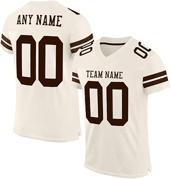 Custom Cream Brown-Gold Football Jersey, Custom Football Jersey, Football Jerseys for Men, Football Jersey