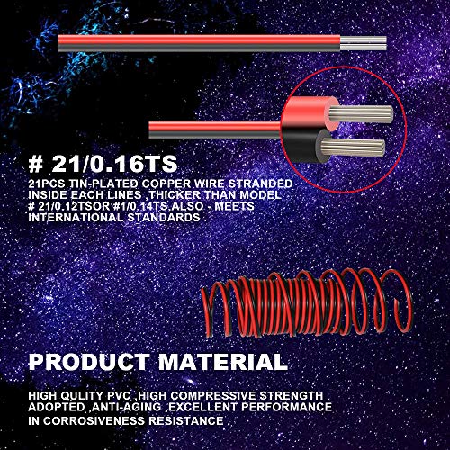 5. Bild von CARLITS 30M 20AWG 2x0.5mm² 2 Adriges Kabel Verzinntes Kupfer 20 Gauge 2 Poliges Kabel Elektrischer Draht 12V/24 V DC für LED-Streifen Einfarbig 3528 5050 2835