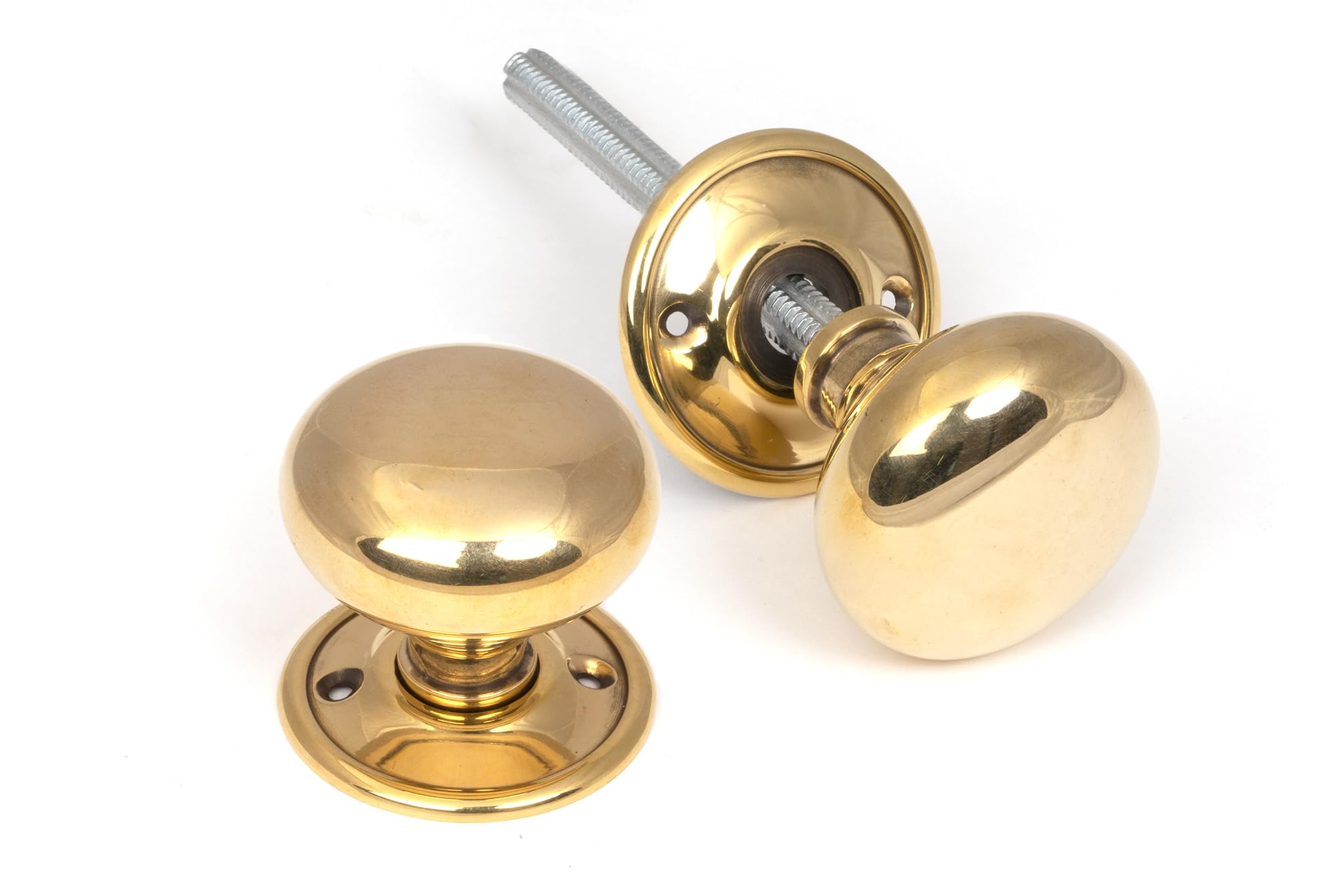 From The Anvil Mushroom Mortice/Rim Knob Set - Aged Brass