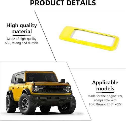 Miniatura 4 de Cubierta de botón para interruptor de faros delanteros Bronco, ajuste del panel del interruptor de la lámpara de los faros delanteros compatible con