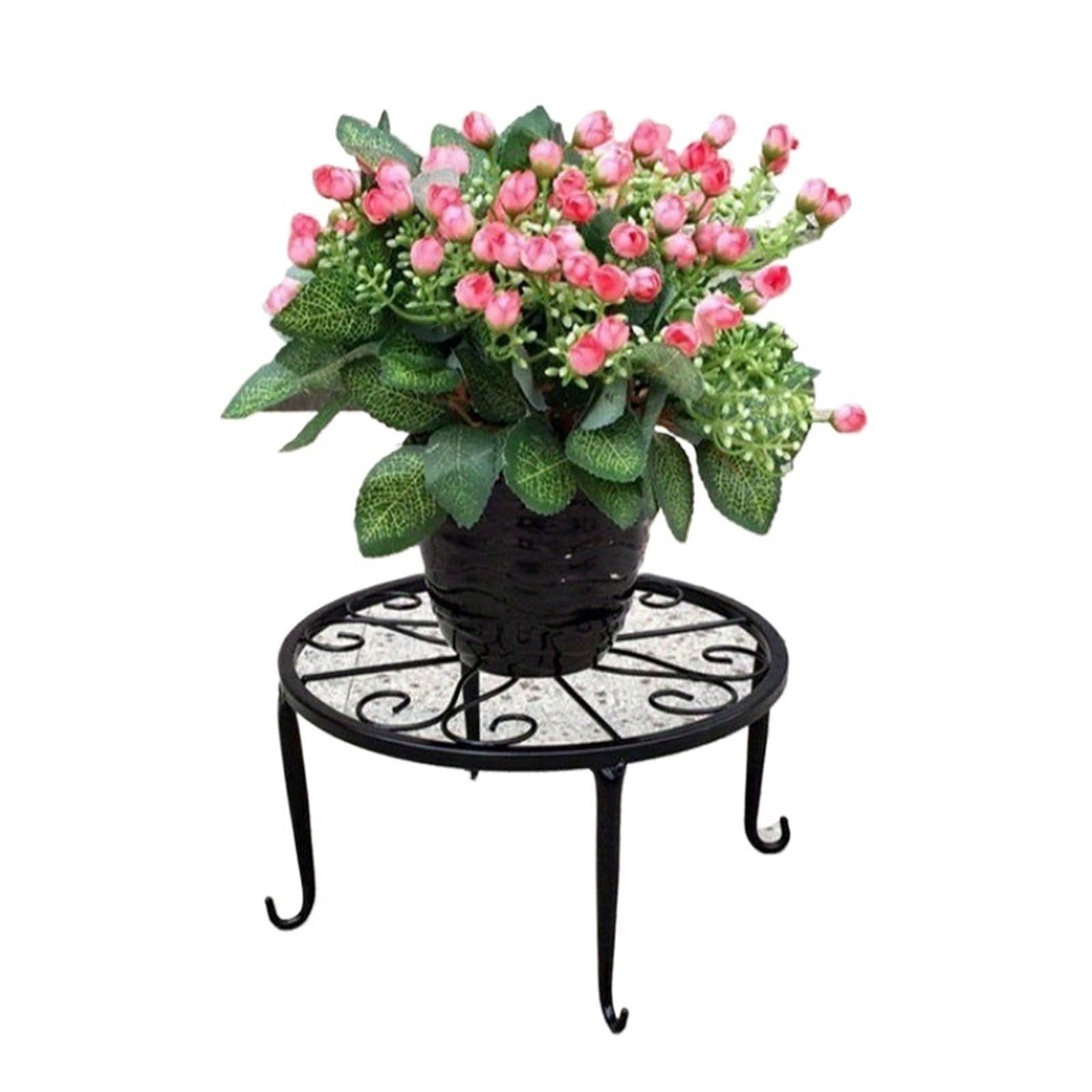 WEQYFDC Plant Stand Riser 2pcs Heavy Duty Metal Rustproof Iron Plant Stand - Perfect For Indoor/Outdoor Garden Planters & Pots(Black 2pcs)