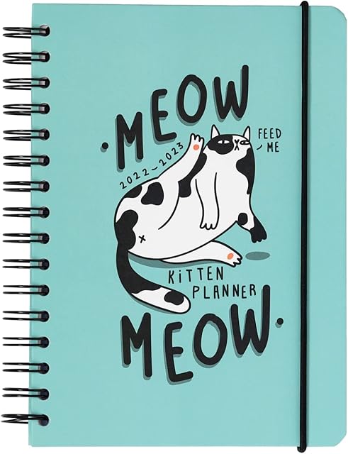 Official Meow Meow Cat Diary 2022-2023 | Back To School 12 Months Academic Diary 2022-2023 Week To View A5 | August 2022 - July 2023 | Mid Year Diary 2022 - 2023 With Stickers | Cat Stationery
