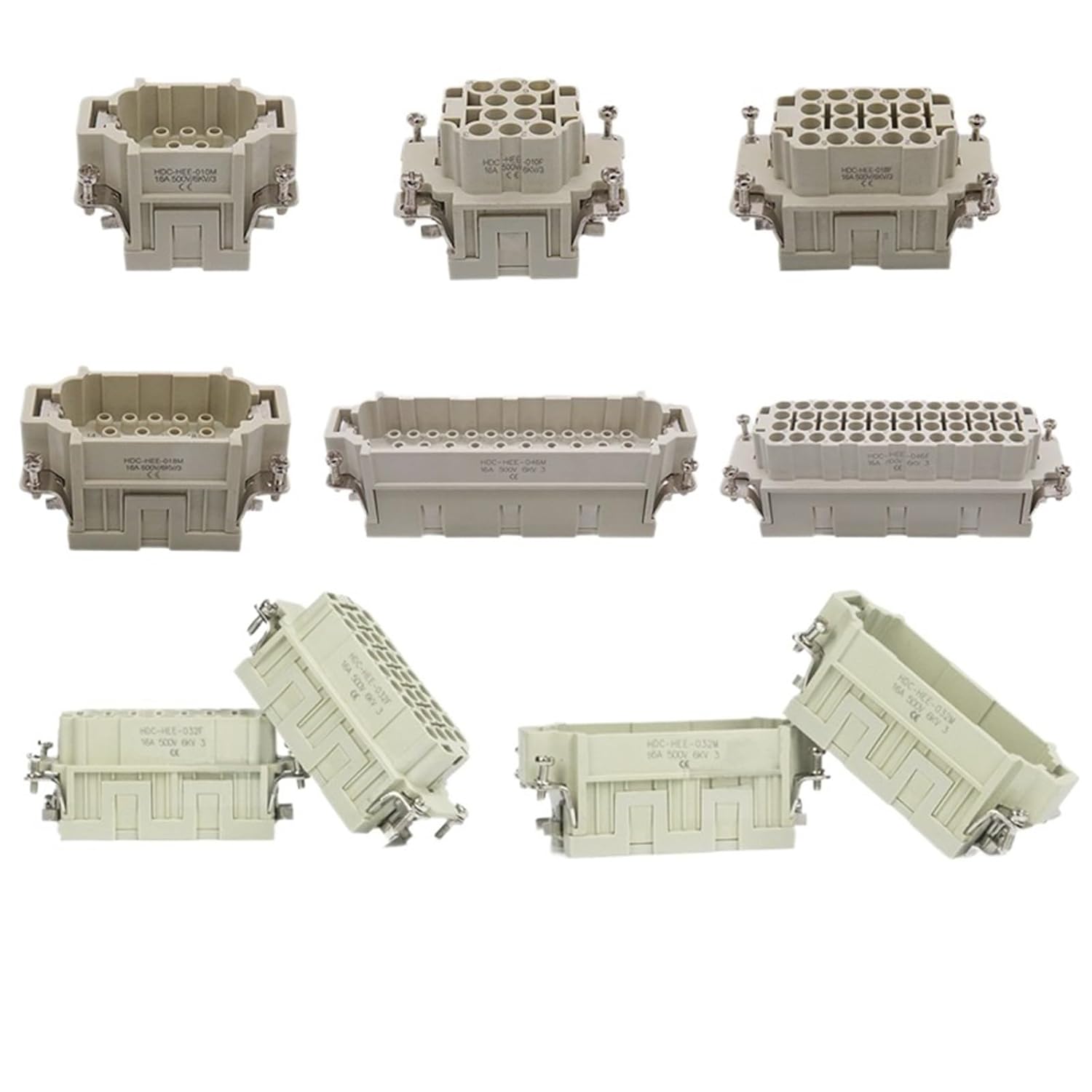 Rectangular Heavy Duty Connector Male Female Inner Core HEE-10 18 32 Hole 46 Position 92 Pin 1Pcs(HEE 64-core Male)