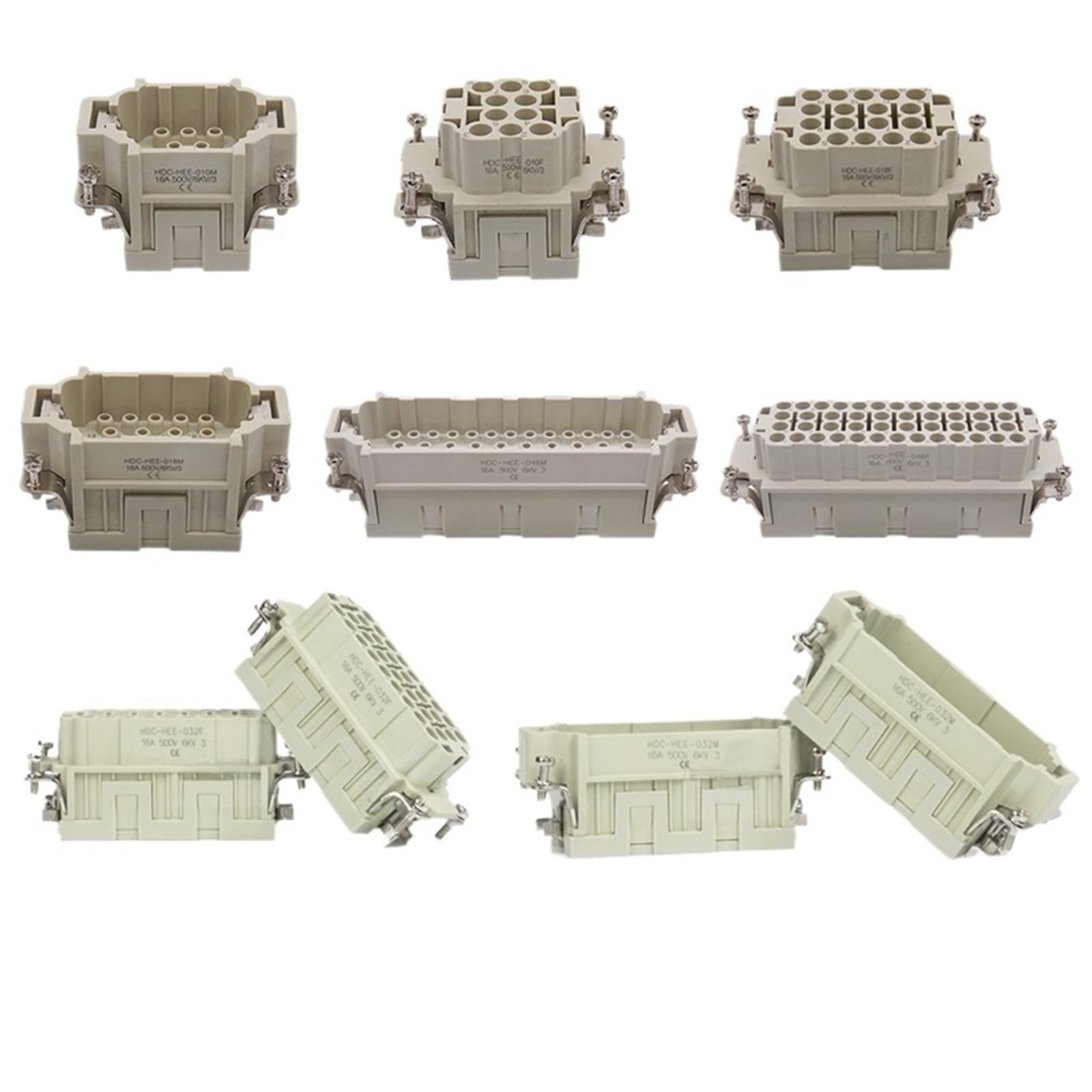 Connettore rettangolare resistente maschio femmina nucleo interno HEE-10 18 32 fori 46 posizione 92 pin 1 pz (HEE 32-core maschio)