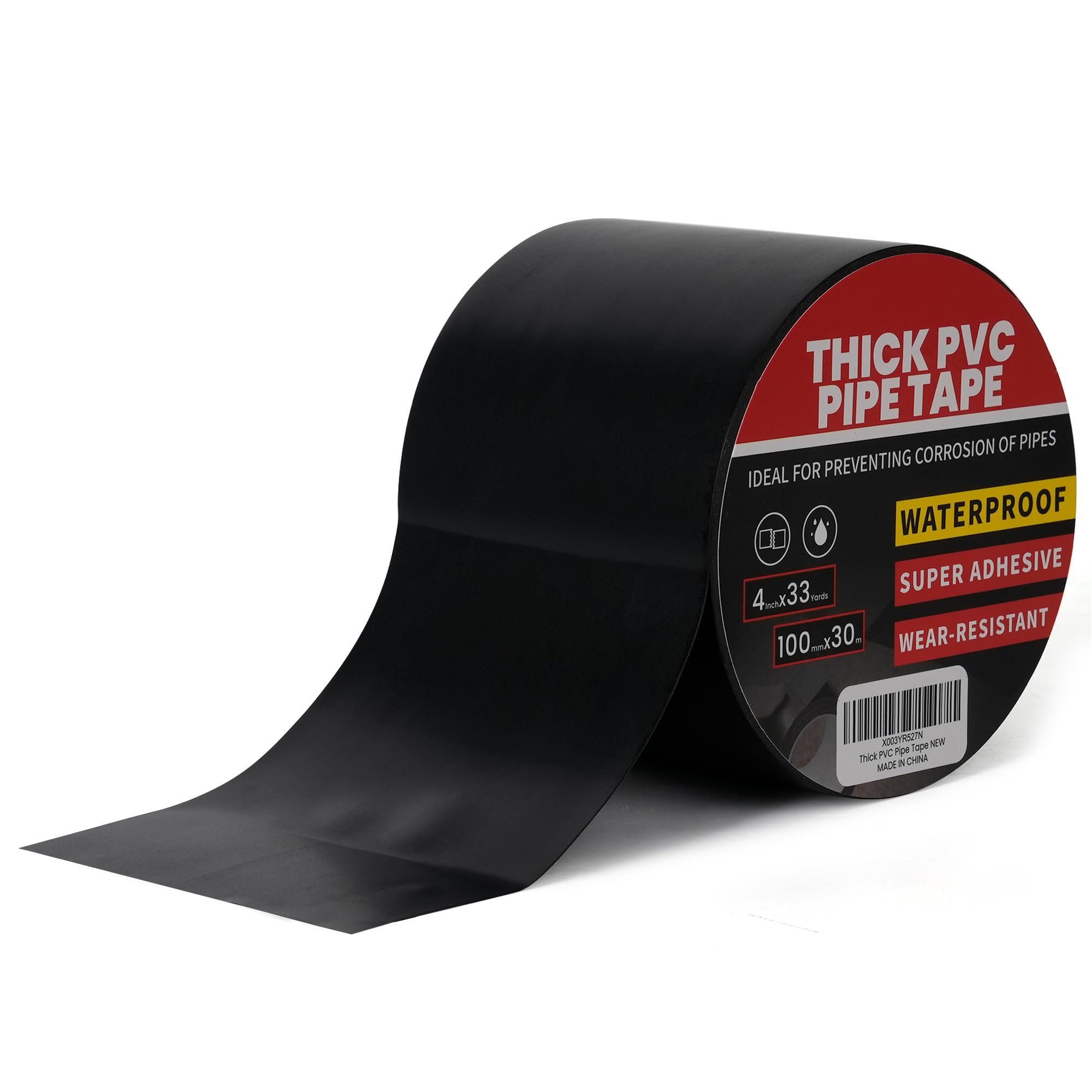 TAPEBEAR Corrosion Protection Pipe Tape, 10mil Pipe Wrap Tape for Drain Pipe Metal Electrical Outdoor Underground Pipe