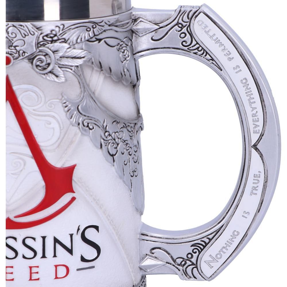 Nemesis Now B5296S0 Chope Assassins Creed sous Licence Officielle en Résine et Acier Inoxydable Blanc [Ancien Modèle]
