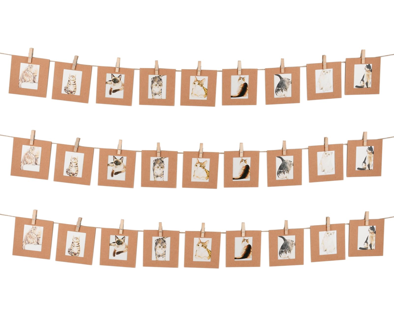 DS. DISTINCTIVE STYLE 2x3 Picture Frame Wall Decor, 30 Pieces Hanging Paper Mini Picture Frame Compatible with Polaroid, Fujifilm Instax Mini 12/11/9/