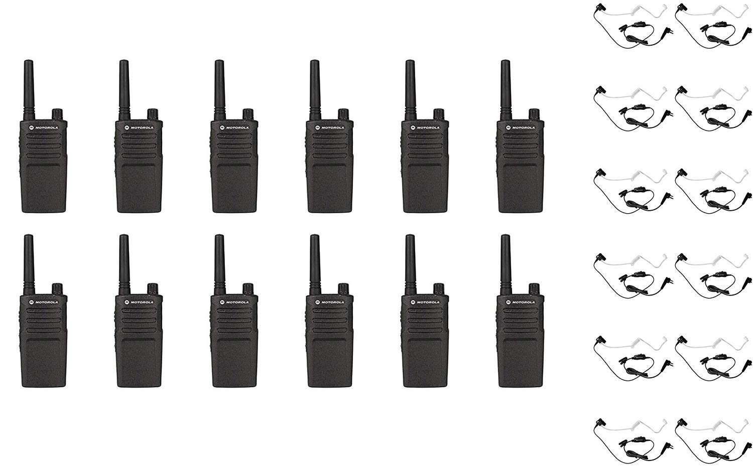 RMU2040 UHF 2 Watt 4 Channel Business Two-Way Radio with HKLN4601 Surveillance Headset 12 Pack