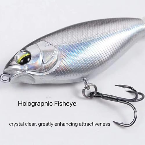 Miniatura 5 de TXRRURE Señuelos de pesca de agua superior, cebos de agua superior para señuelos de pesca de lubina, señuelos flotantes para lubina con cola