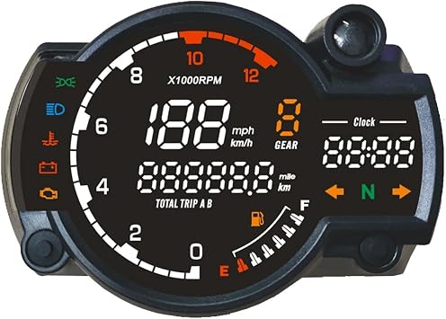 Tachometer Gauge Motorcycle Universal KOSO LED Digital Motorcycle For RX2N 2024 Motorcycle Odometer Speedometer Meter Dashboard RPM 199km/h