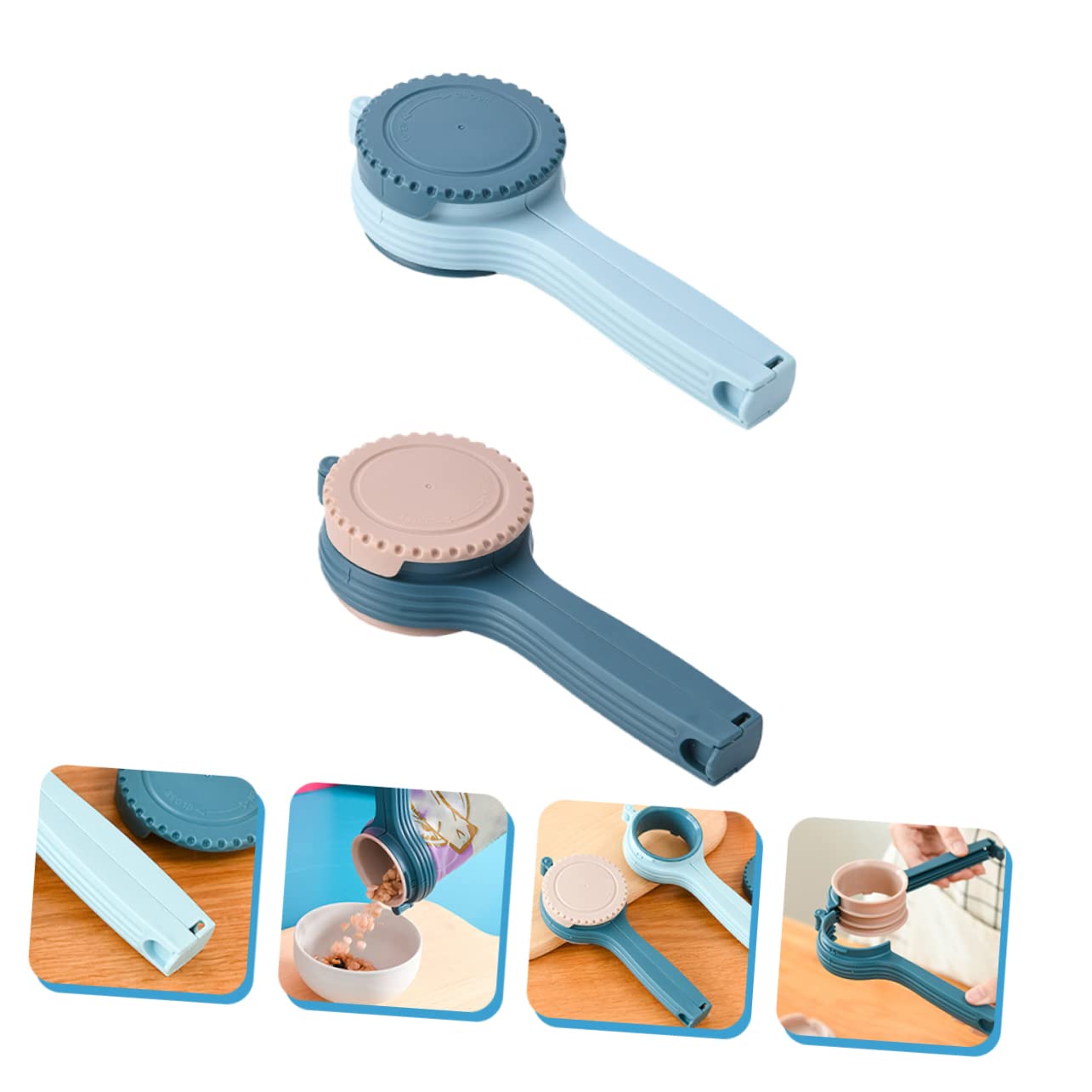 UTHCLO 2Pcs Food Bag Sealing Clips with Pour Spout Practical Clamp for Food Storage for Kitchen and Outdoor Use
