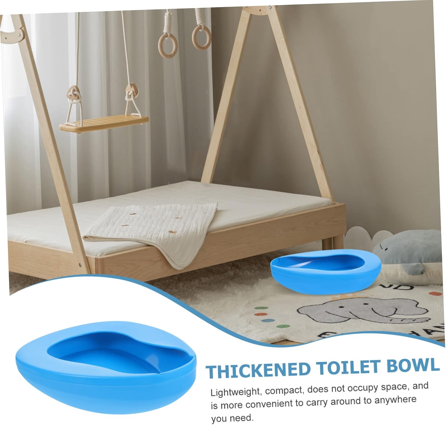 COLLBATH Outdoor Camping Travel Toilet Silent Patient Urinal Portable Bedpan for Elderly Lightweight Sturdy Easy to Clean Hospital Accessory