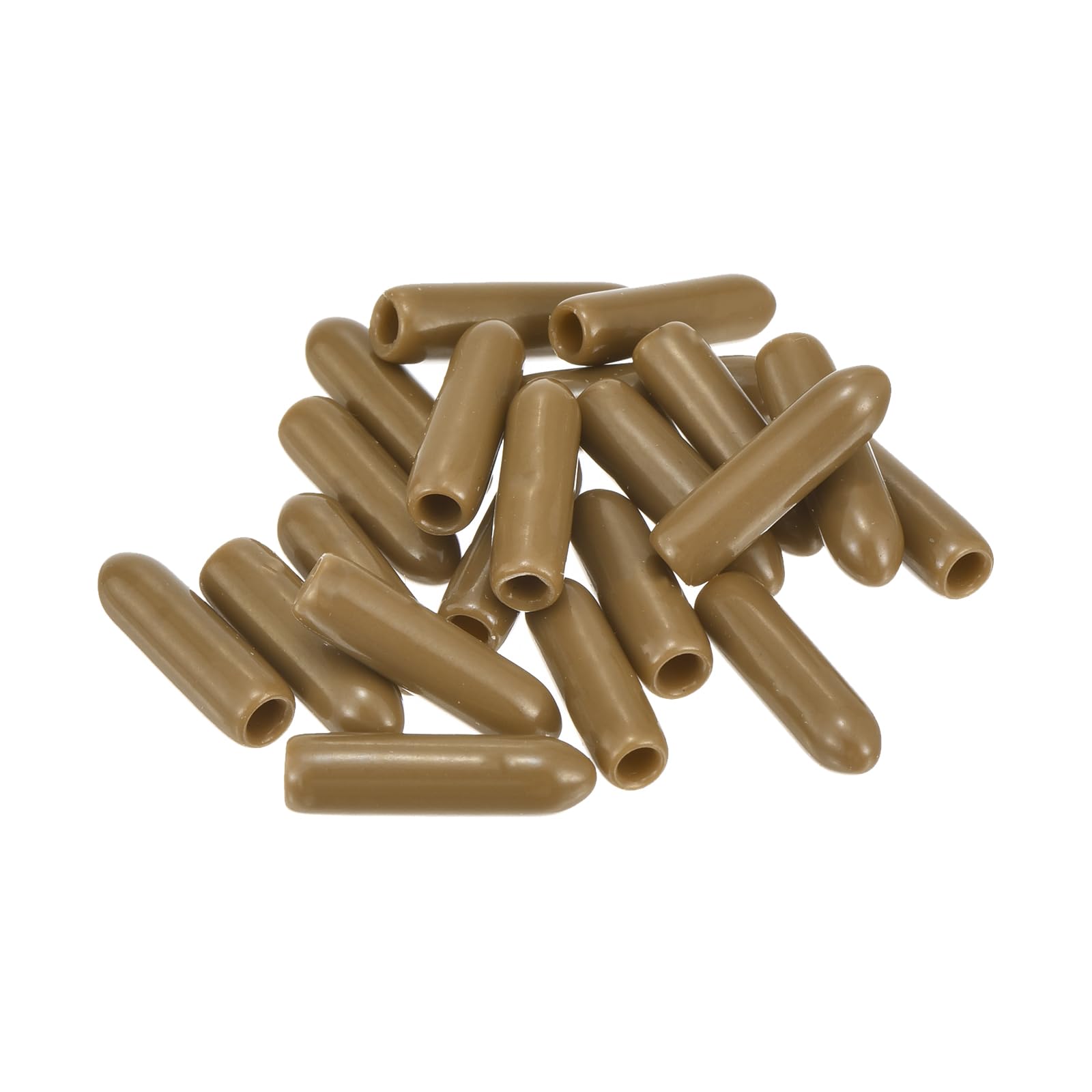 uxcell 100pcs Rubber End Caps 2.5mm ID Vinyl PVC Round Tube Bolt Cap Cover Screw Thread Protectors Light Brown