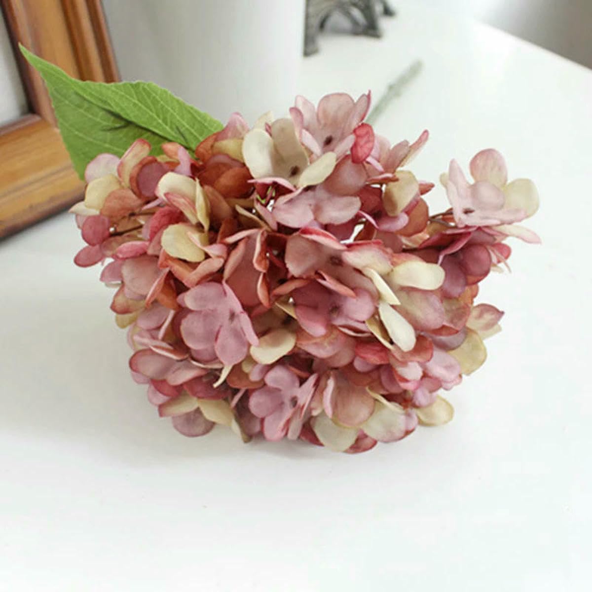 AYHTUD Artificial Flowers Silk Hydrangea Vase for Home Decoration Accessories Wedding Decorative Fake Plants Christmas Garland Material