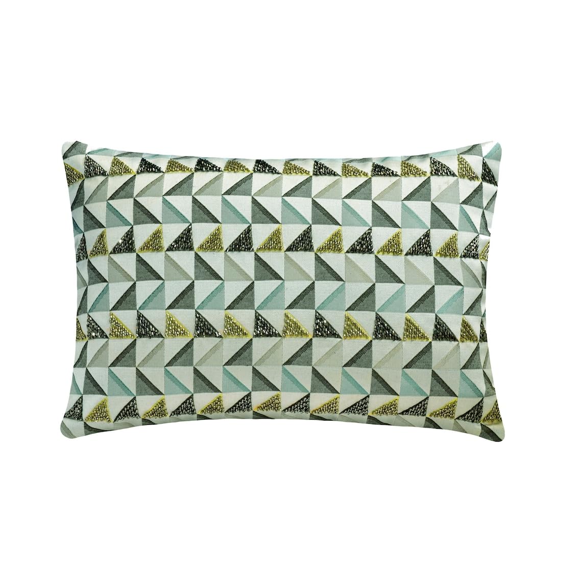 The HomeCentric Decorative Blue Pack of 2, 30x40 cm (12"x16") Lumbar Cushion Covers, Jacquard Beaded Lumbar Cushion Covers, Geometric Pattern Modern Style - Trilogy
