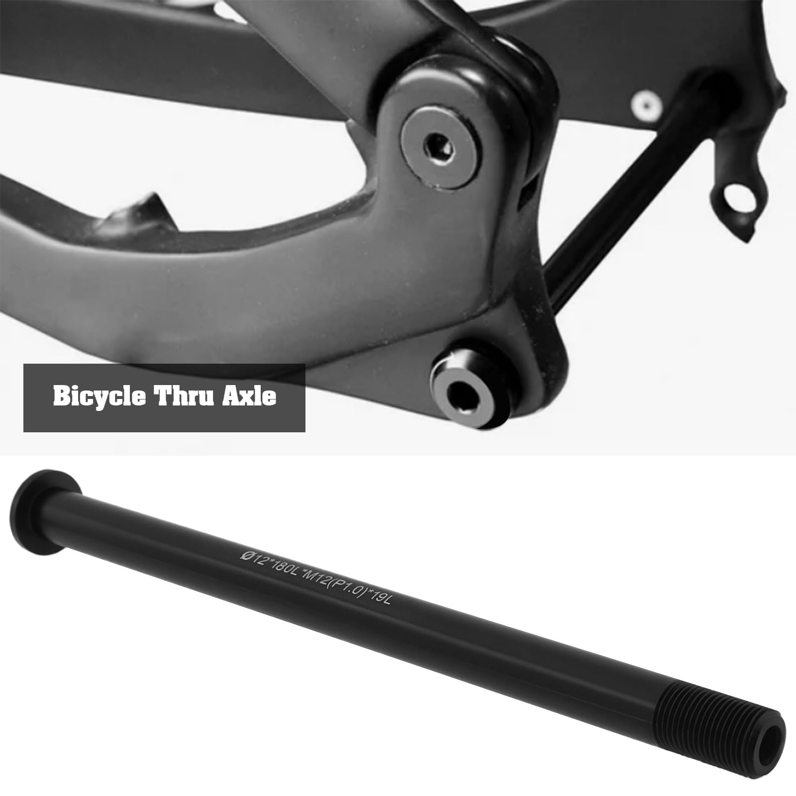 Axe Traversant Arrière Wheels Mfg 12x180mm - Pas 1.0 - Noir - Neuf