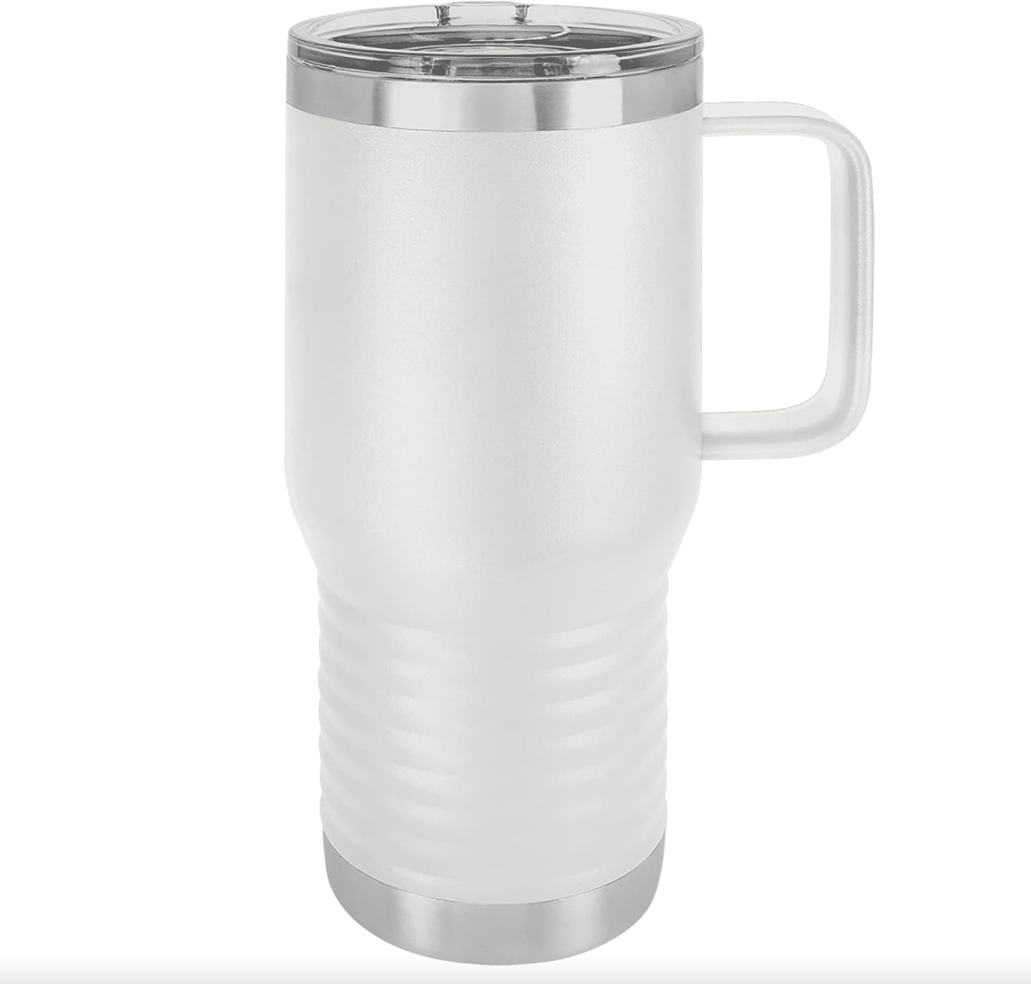 Patriotic White 20 oz. Polar Camel Travel Mug, Vacuum Insulated Double Wall Tumbler With Slider Lid & Handle, Laser Engraved With Lady Liberty. Perfect For Coffee & Travel! - Image 3