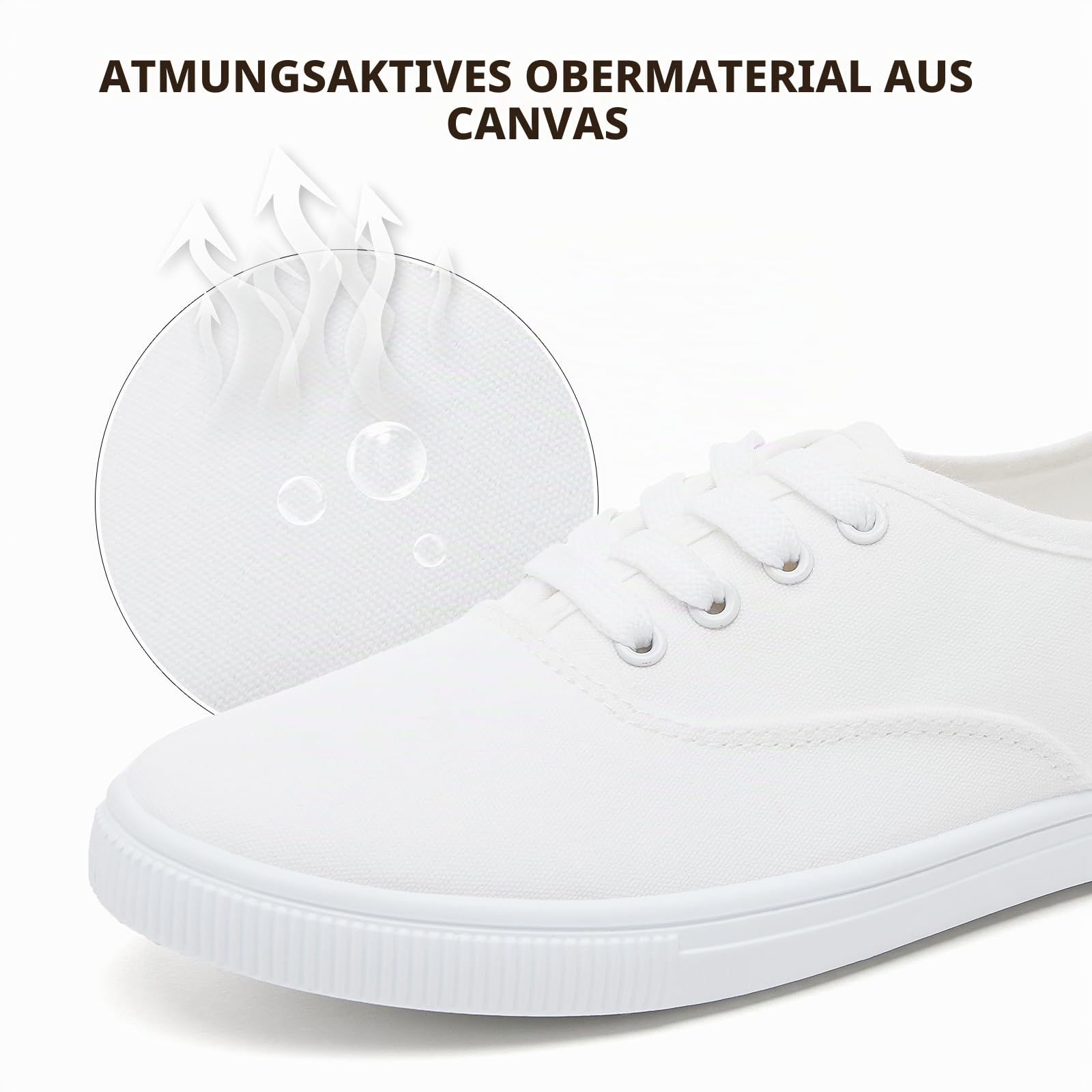 Klassische weiße Damen-Sneaker, niedrige