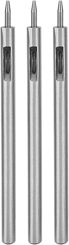 Miniatura 3 de YWBL-WH 3 piezas de cortador de agujero de cuero - Herramienta de artesanía de cuero de acero aleado, 0.039 in, plata, utilitario