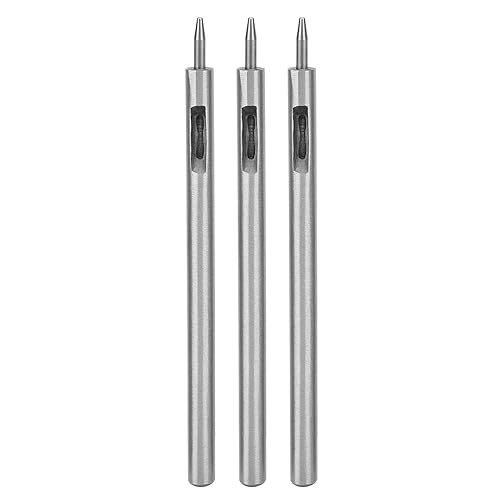 Miniatura 3 de YWBL-WH 3 piezas de cortador de agujero de cuero - Herramienta de artesanía de cuero de acero aleado, 0.039 in, plata, utilitario