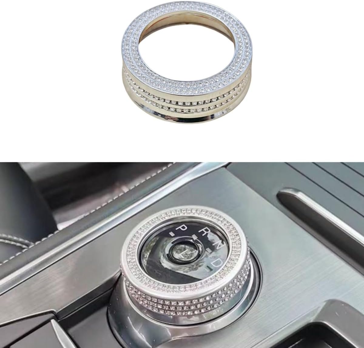 Car Knob Crystal Bling Cover Accessories Compatible with Ford Explorer 2020-2025 Shifter knob Cover (Silver)