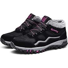 Qiucdzi Womens Winter Snow Boots Warm Fur Lined Anti-Slip Ankle Booties Outdoor Walking Shoes Non-Slip Trekking Shoes