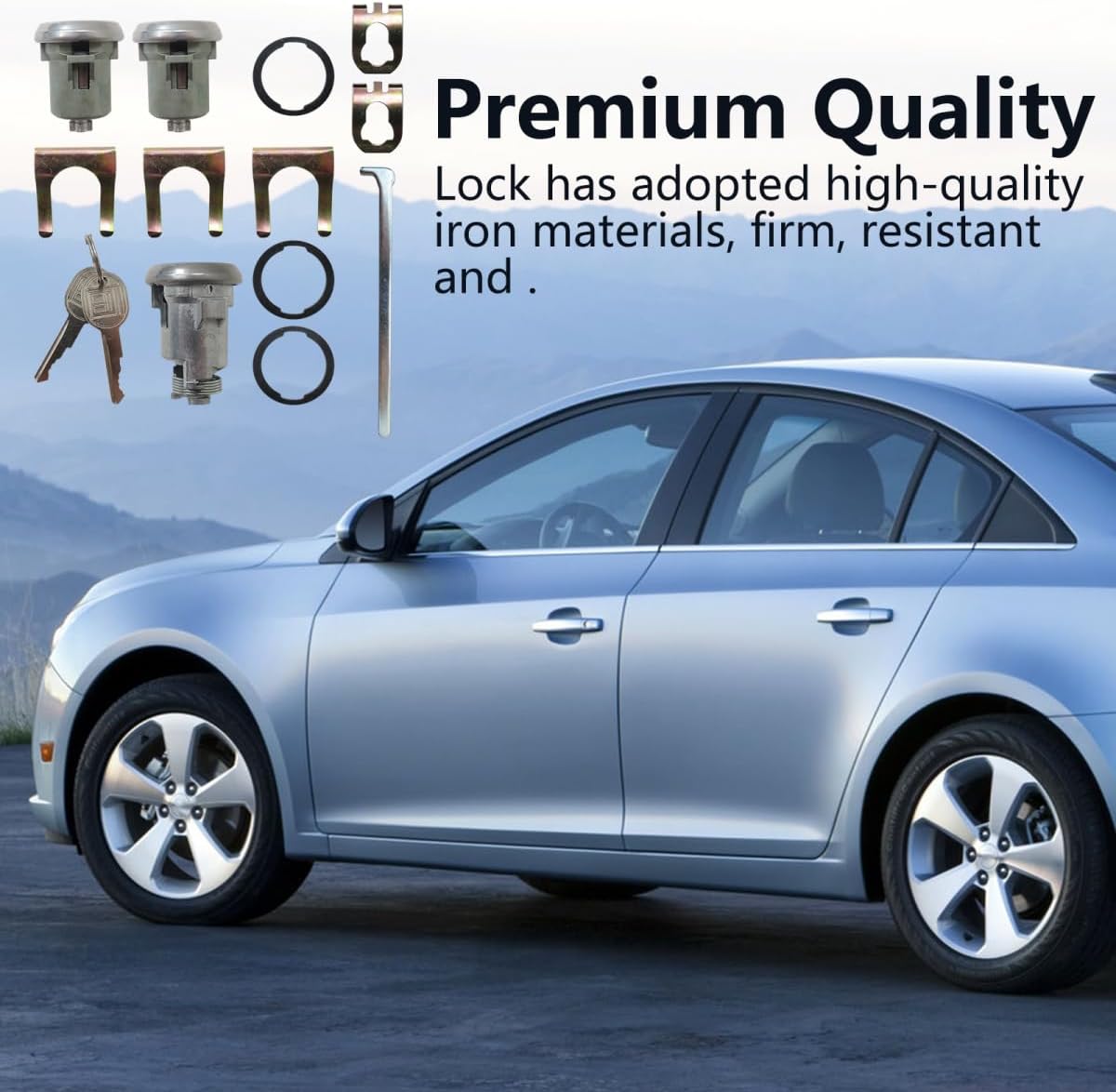 Upgraded Doors/Trunk Lock Key Cylinder w/Keys Set Fit for CHEVROLET CAPRICE & IMPALA 1967-1970, 1977-1996 (NO STATION WAGON MODELS),Replaces for 608307, 605533, 607868, 608170 by Vicue