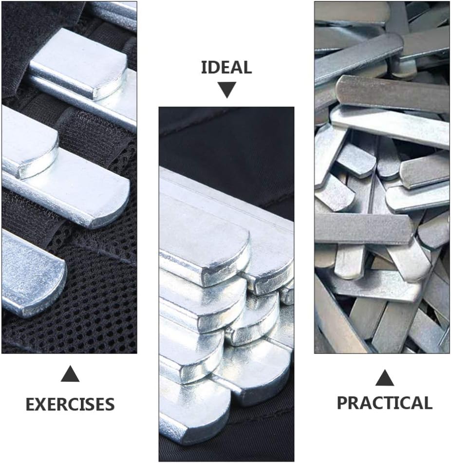 FAVOMOTO 8pcs Weight for Fitness Equipment Electroplated Weighted Steel Strips for Weight-bearing Vests and Leggings for Beginners and Athletes