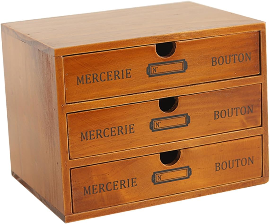 Organizer Box Multi-functional Desktop Storage for Makeup Jewelry Office Sundry Items Sturdy Solid Wood Cabinet for Bedroom Study and Workspace